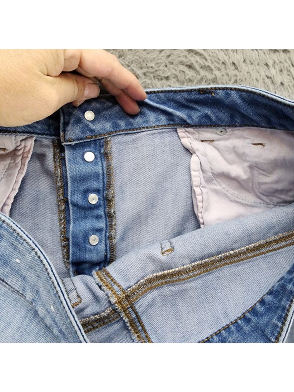 Chicos Jeans Womens 1 US 8 Blue Stretch Denim Button Fly Wide Leg Crop - Picture 9 of 12